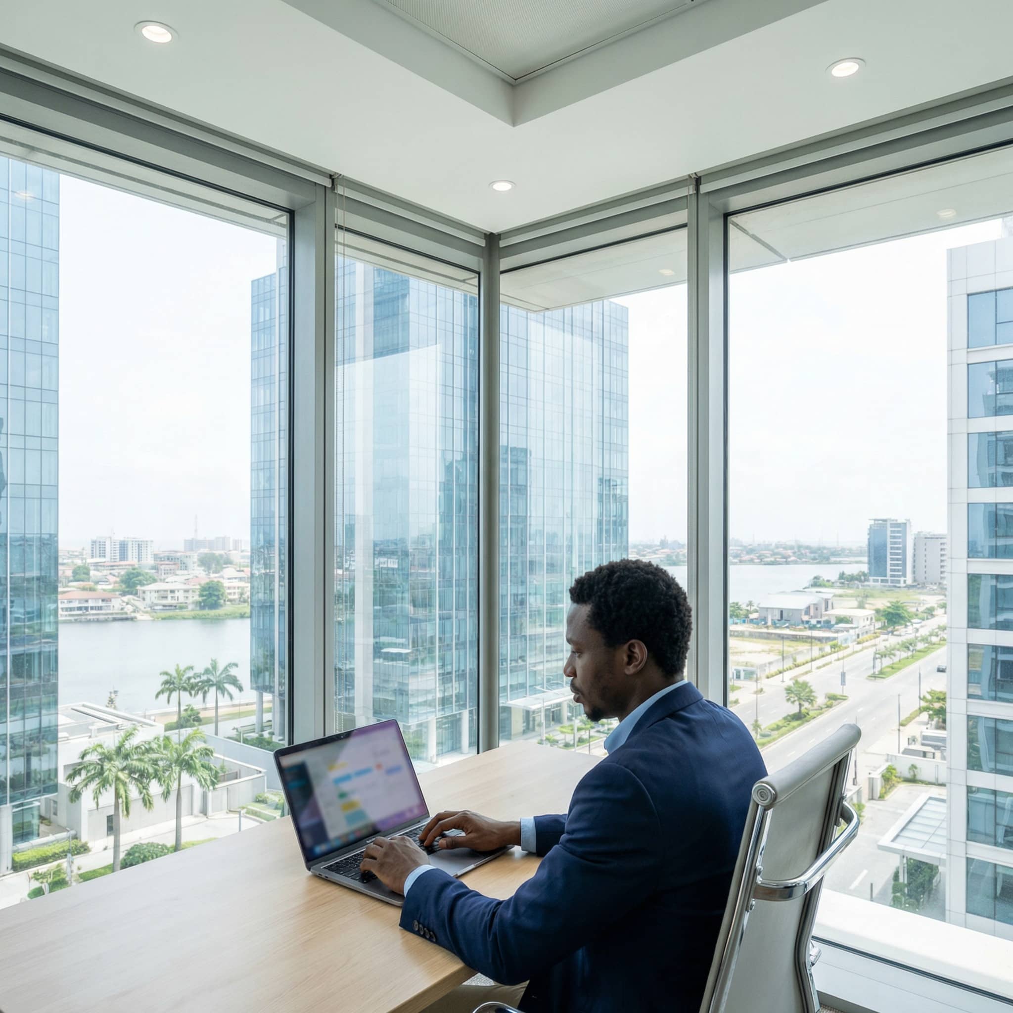 High-end property lifestyle with architectural background and natural lighting, reflecting local expertise and professional excellence.