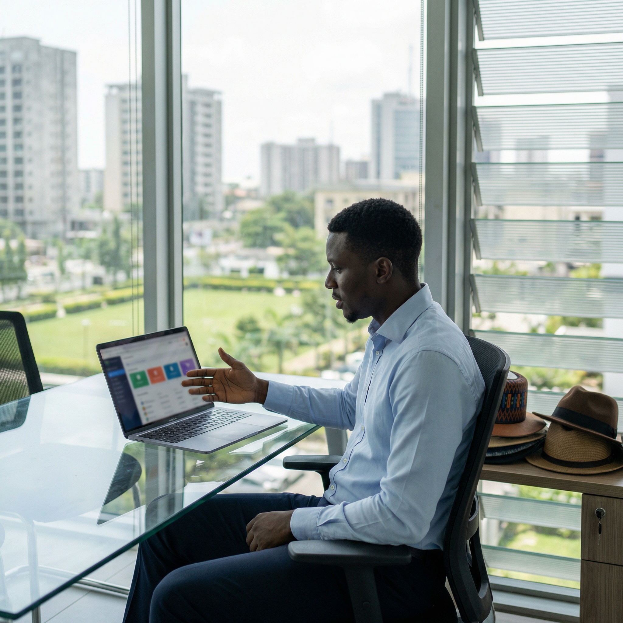 High-end property lifestyle with architectural background and natural lighting, reflecting global connectivity and professional excellence.