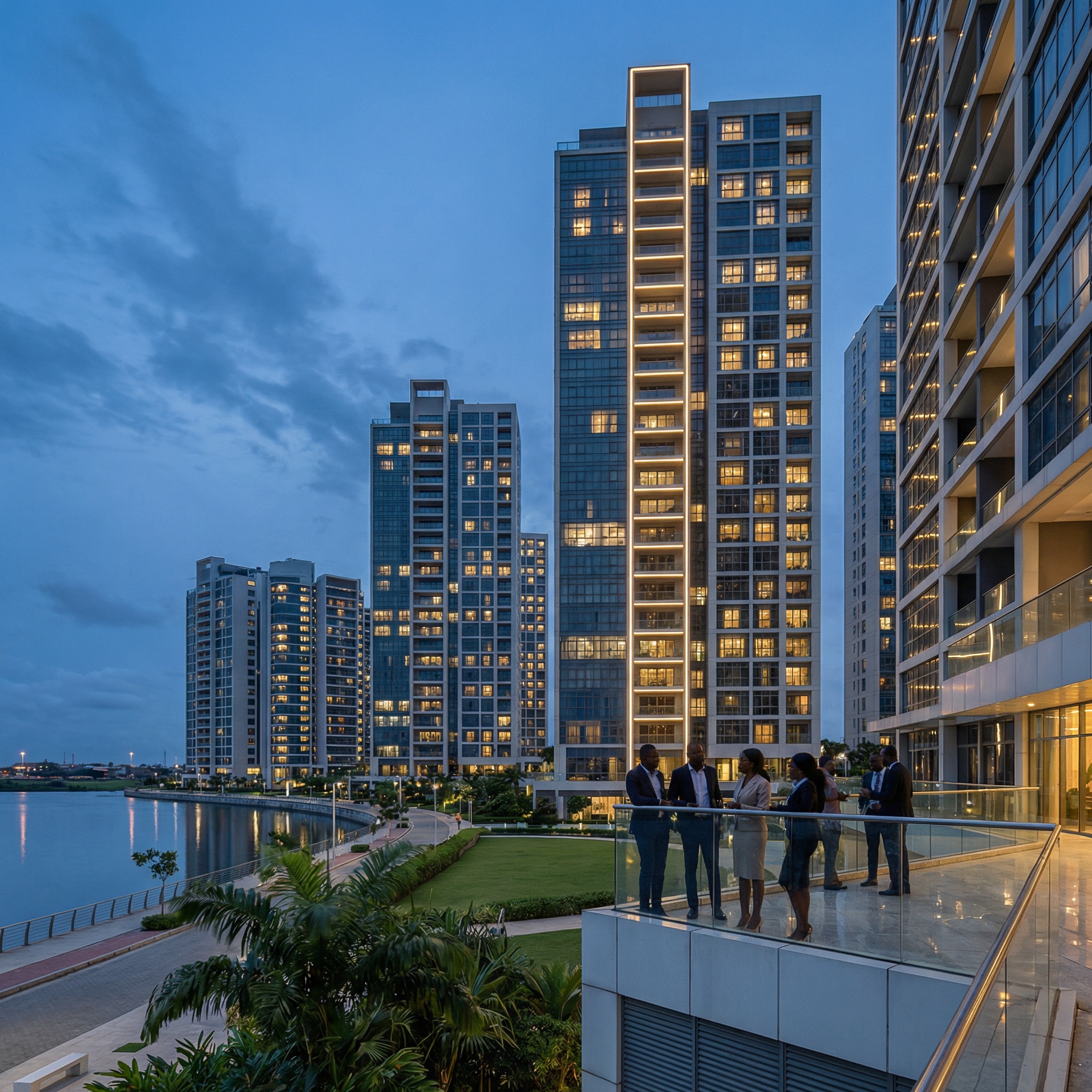 High-end property lifestyle with architectural background and natural lighting, reflecting global connectivity and professional excellence.