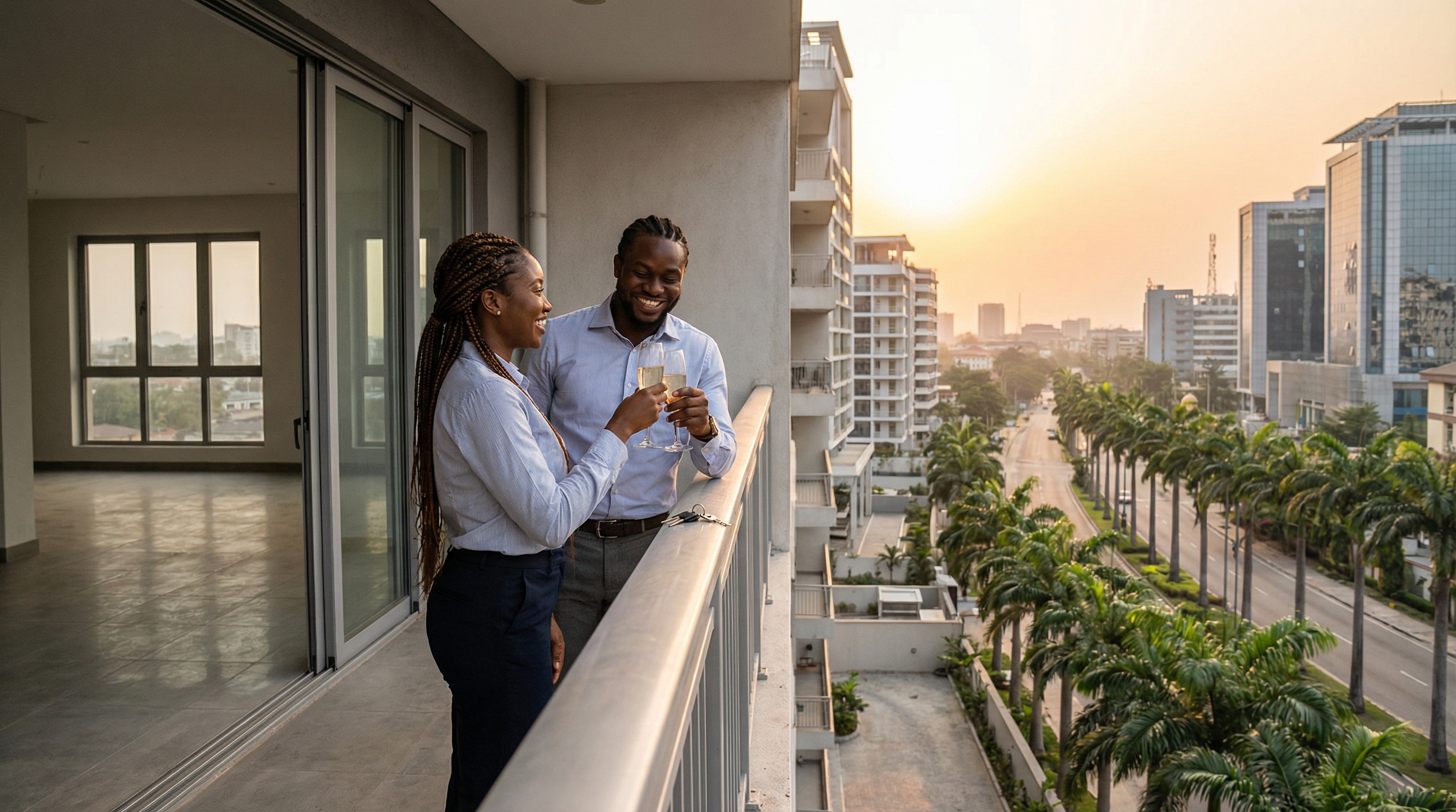 Modern luxury real estate: high-key lighting and architectural design, showcasing global connectivity and professional excellence.