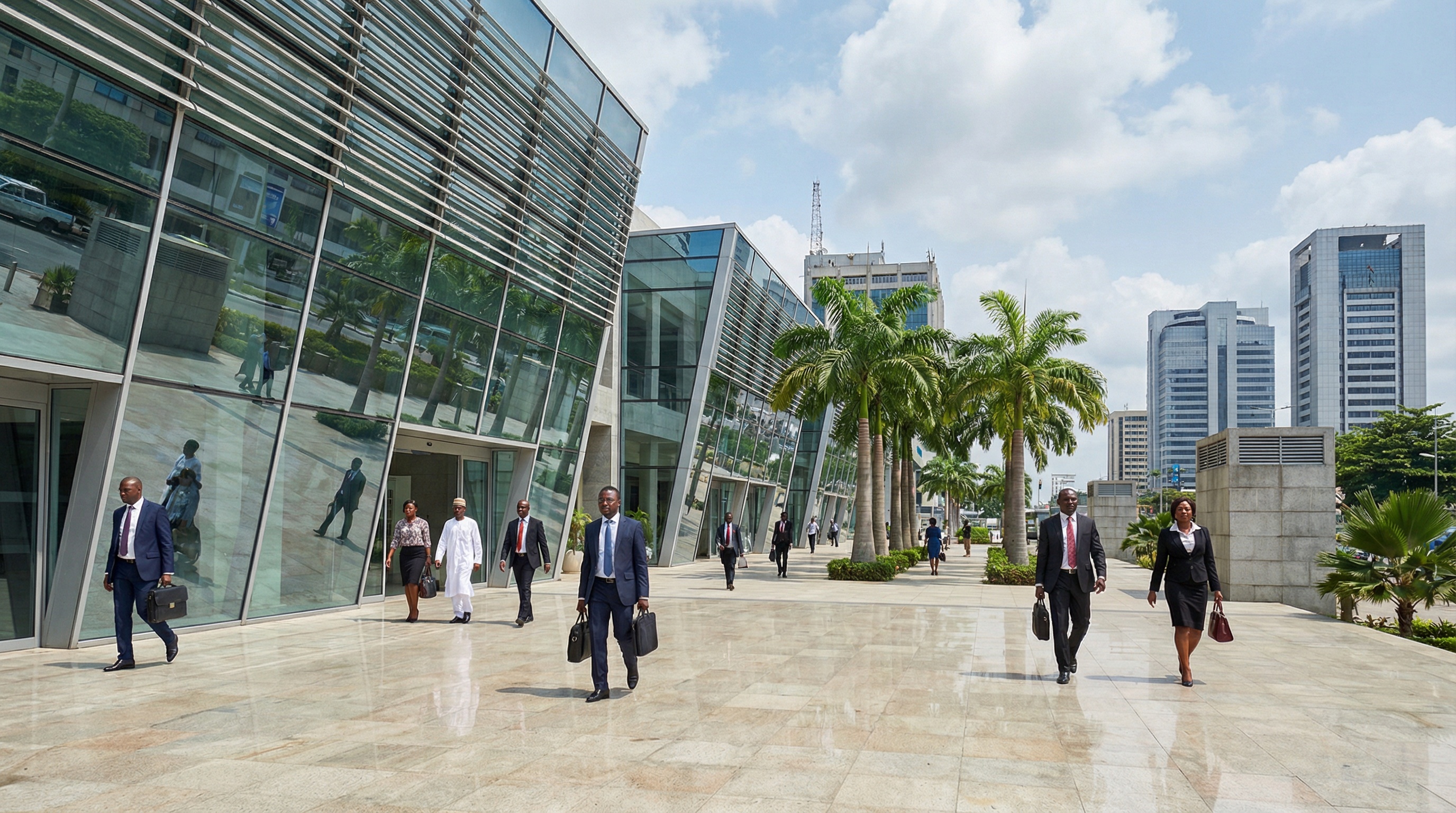 Modern luxury real estate: high-key lighting and architectural design, showcasing global connectivity and professional excellence.